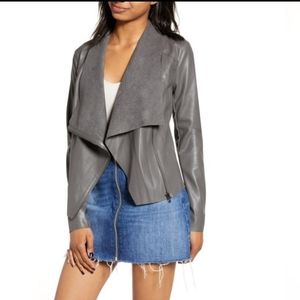 BLANK NYC Onto the Next Faux Leather Drape Jacket